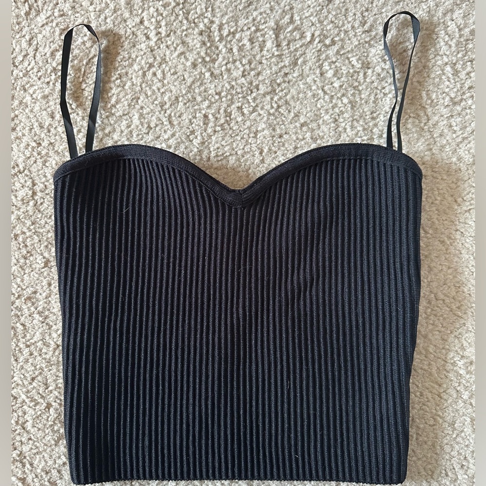 Almere strapless sweetheart neckline sculpt knit tube top - Black